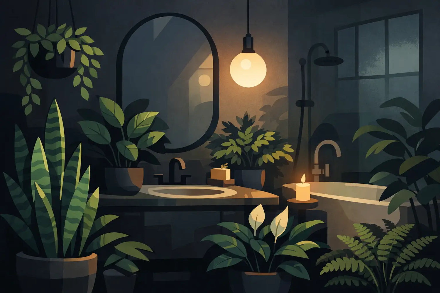 Pflanzen für dunkles Badezimmer: 9 gute Ideen