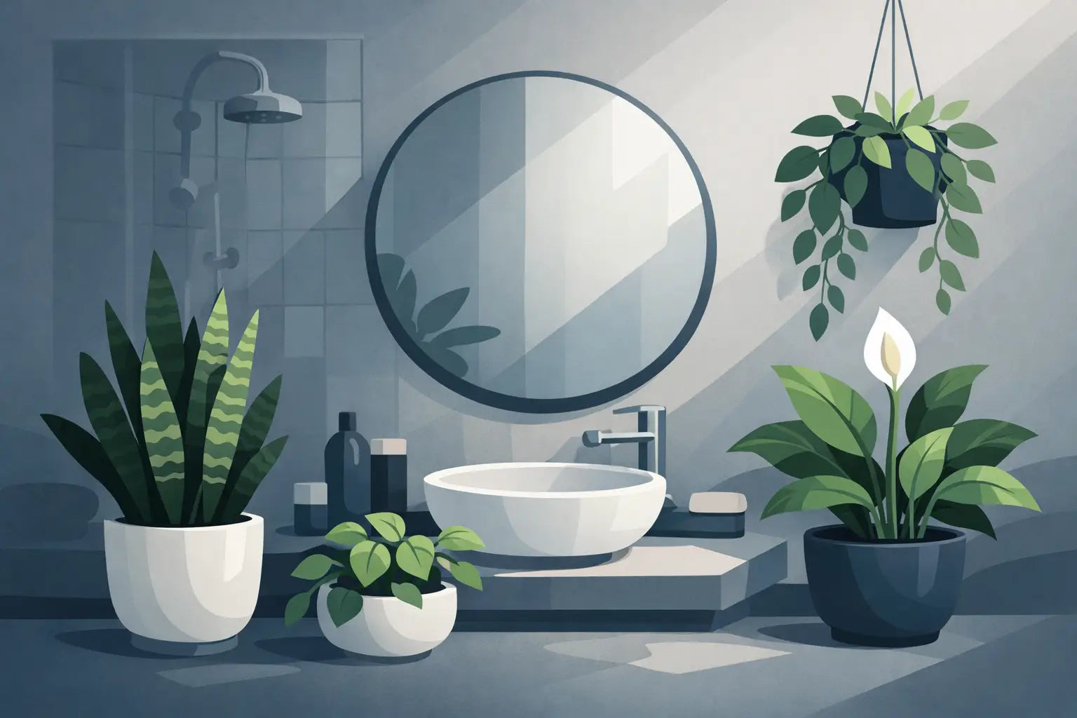 Badezimmer Pflanzen ohne viel Licht